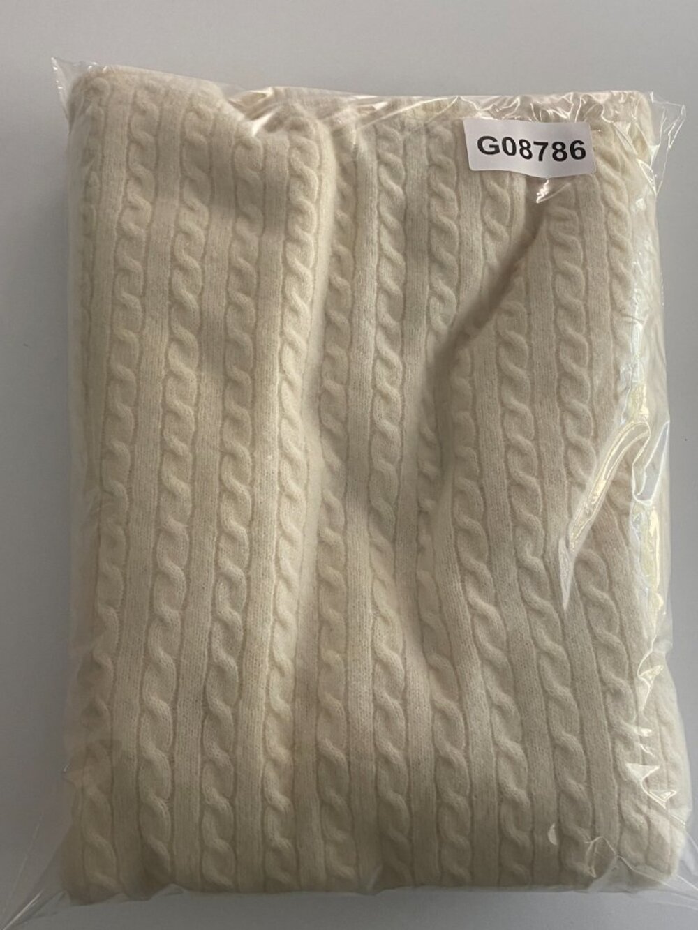 LL Bean 100% Cashmere Cable Knit Shawl Collar Cardigan Cream L 284055 - Picture 10 of 10
